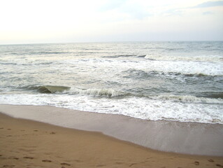 Sea beach with waves
