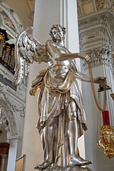 silver statue church art angel