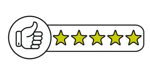 Consumer or customer product rating flat icon for apps and websites