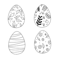 Happy Easter. Easter Eggs handdrawn icons.