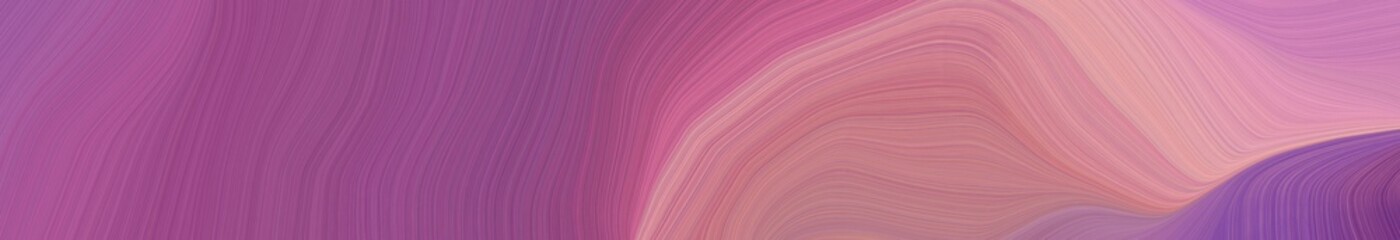 Fototapeta premium wide colored background banner with antique fuchsia, pastel magenta and pale violet red color. elegant curvy swirl waves background design