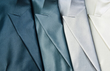 Detail closeup close-up of suit jacket colar.