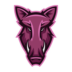 Mascot stylized boar head.