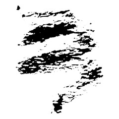 Ink black blot Abstract stain. Isolate on a white background