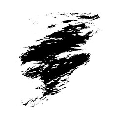 Ink black blot Abstract stain. Isolate on a white background
