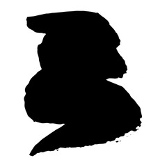 Ink black blot Abstract stain. Isolate on a white background