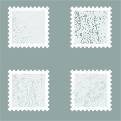 Postage stamps in grunge style. Set of textured postmarks . vector collection of vintage post marks.