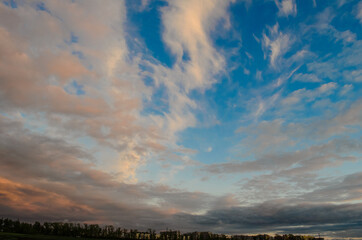 sunset over the clouds