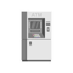Bank ATM machine. flat style. isolated on white background