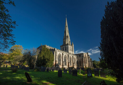 Ashbourne, Derbyshire, UK: October 2018: Saint Oswalds Parish Church