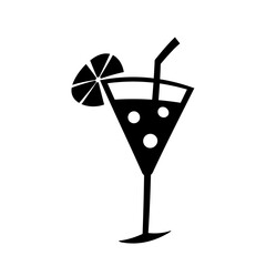 Cocktail glass symbol icon.