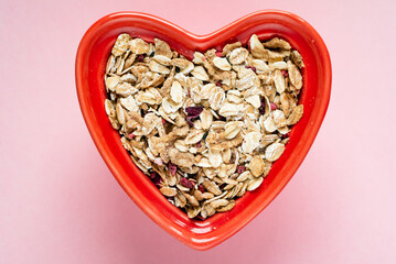 Functional muesli with toasted wheat flakes