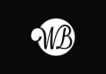 Naklejka na ściany i meble Initial Monogram Letter W B Logo Design Vector Template. WB Letter Logo Design
