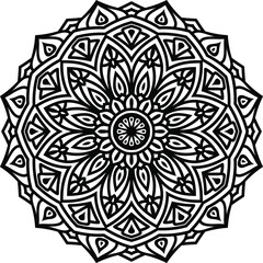 Mandala art or circular pattern for page decoration card, adult coloring book, logo, meditation poster, henna, mehndi, tattoo.
