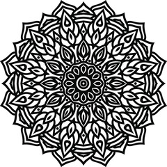 Mandala art or circular pattern for page decoration card, adult coloring book, logo, meditation poster, henna, mehndi, tattoo.
