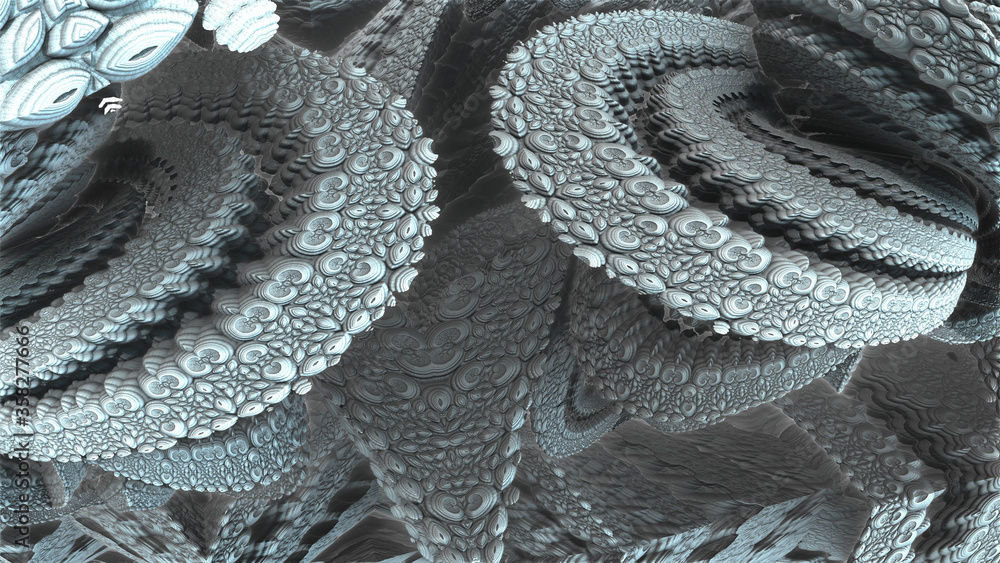 Poster abstract meditative color fractal background. 3d rendering