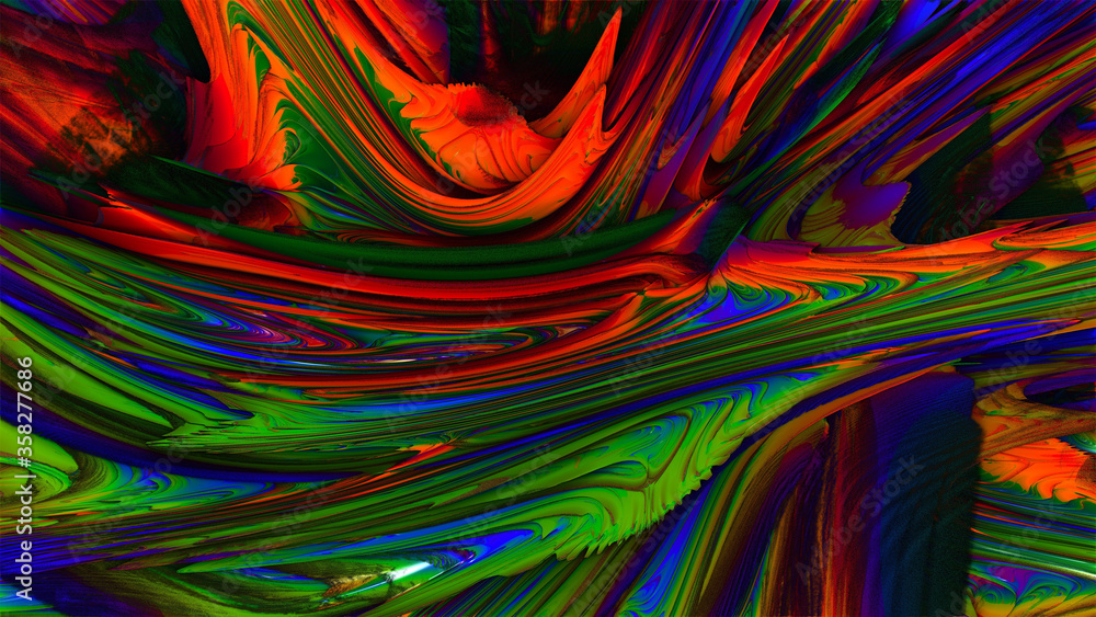 Poster abstract meditative color fractal background. 3d rendering