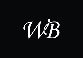 Initial Monogram Letter W B Logo Design Vector Template. WB Letter Logo Design