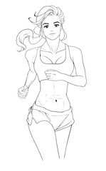 Drawing of a running girl