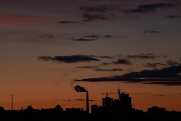 sunrise, city, nature, clouds, flowers