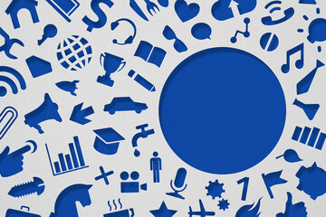 A color paper carving graphic picture with text space in education concept.