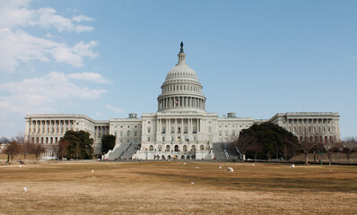 Ausgetrocknete Wiese vor dem Capitol in Washington D.C. USA