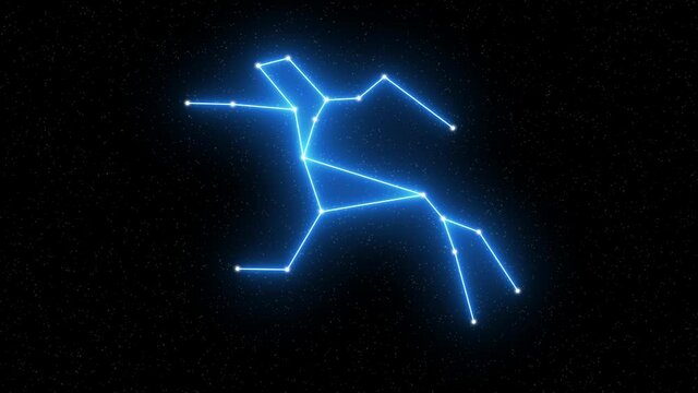 Centaurus - Animated zodiac constellation and horoscope symbol with  starfield space background