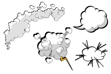 Explosion icon in cartoon style isolated on white background