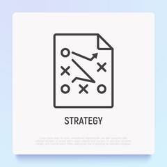 Tactical planning icon for business management. Development of strategy. Thin line vector illustration.