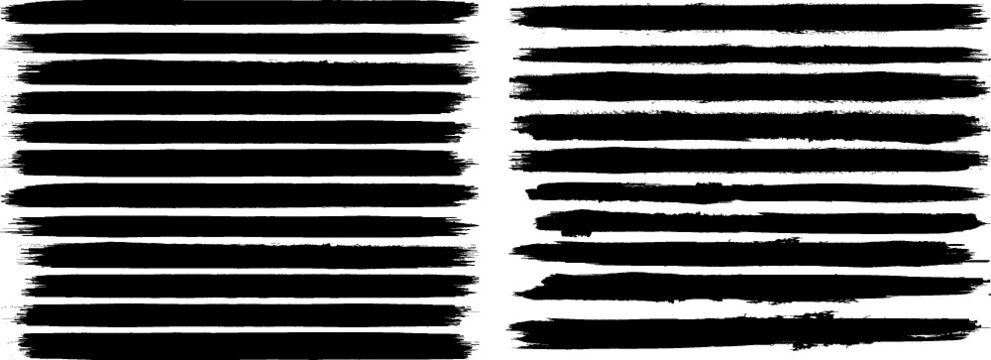 Grunge Paint stripe . Vector brush Stroke . Distressed banner . Black isolated paintbrush collection . Modern Textured shape . Dry border in Black . 