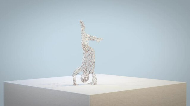 Abstract hollowed hip hop dancer