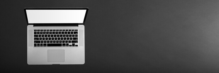 modern laptop computer  isolated on the black background