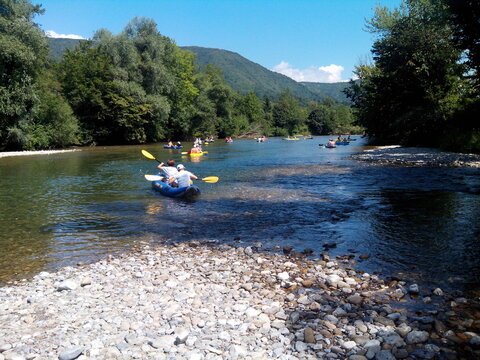 Kayaking on the river