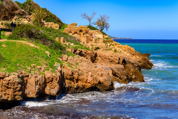 Mediterranean sea coast of Tipasa, a colonia in Roman province Mauretania Caesariensis, nowadays...