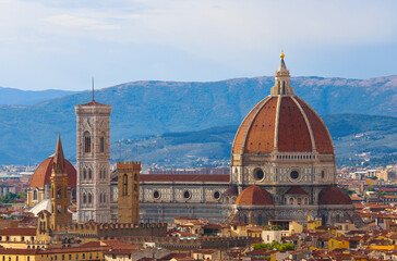 Florence Cathedral with the bell tower of the artist Giotto in F