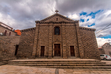 details of the town of Bortigiadas in Sardinia with murals and typical churches and paths and beautifull view