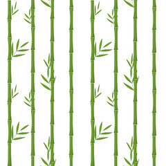Fototapeta na wymiar Green bamboo seamless vector pattern background
