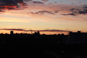 sunrise, city, nature, clouds, flowers