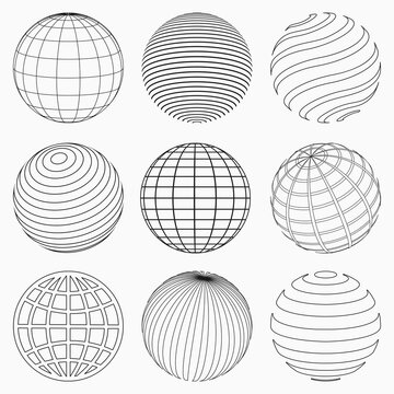 GLOBE GRID ICONS VECTOR SET
