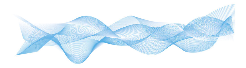 abstract blue wave lines on white background	
