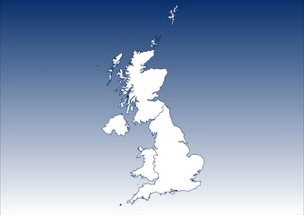 Mapa Wielkiej Brytanii z podziałem terytorialnym - obrazy, fototapety, plakaty