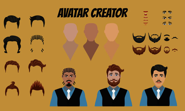 Male avatar creator - faces and hairstyles to create your own personal profile picture