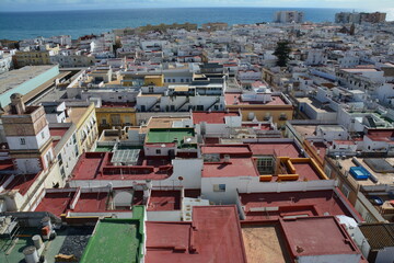 Vue Panoramique Cadix Andalousie Espagne