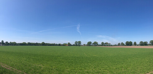 Fototapeta na wymiar Panorama from farmland around Halle