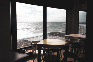 sunny terrace with sea views