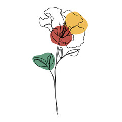Leaves icon Line art. Abstract minimal flora design for cover, prints, fabric and wallpaper. Vector illustration.