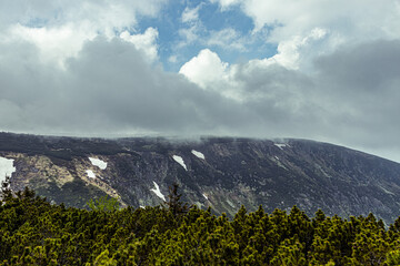 Landscape with mountains and clouds