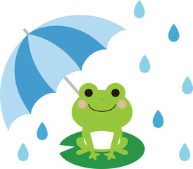 傘とカエル