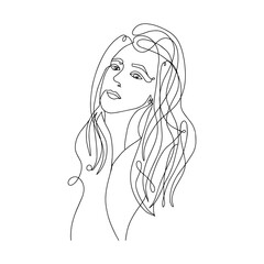 woman beauty minimalist, vector stock illustration