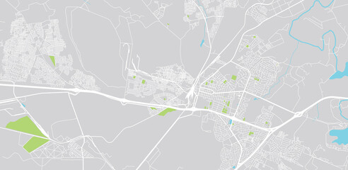 Urban vector city map of Emalahleni, South Africa.